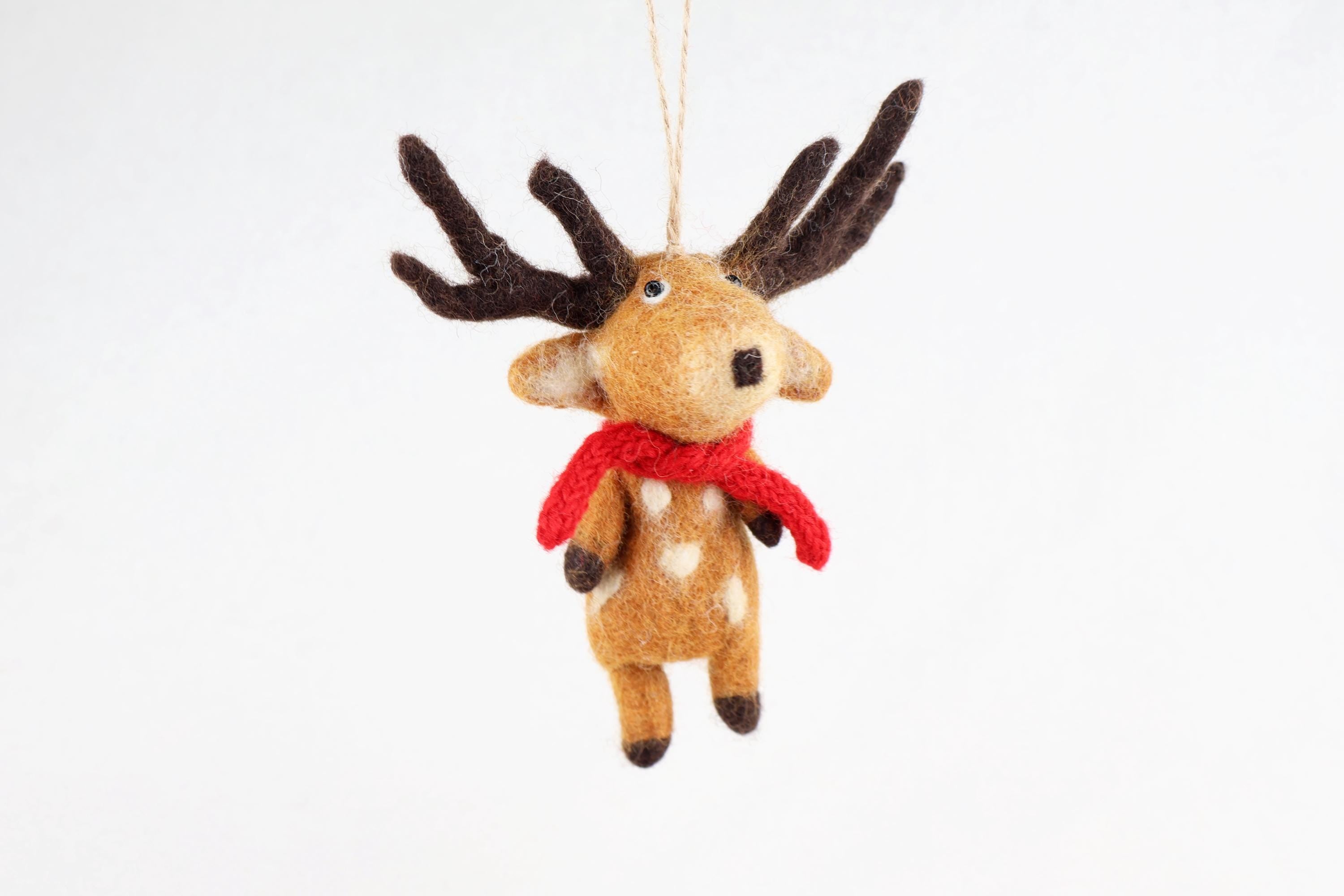 Weihnachtsanhänger Hirsch mit Schal I Christbaumschmuck I Weihnachtsdeko I Winter I Weihnachtsbaum I Hirsch aus Filz