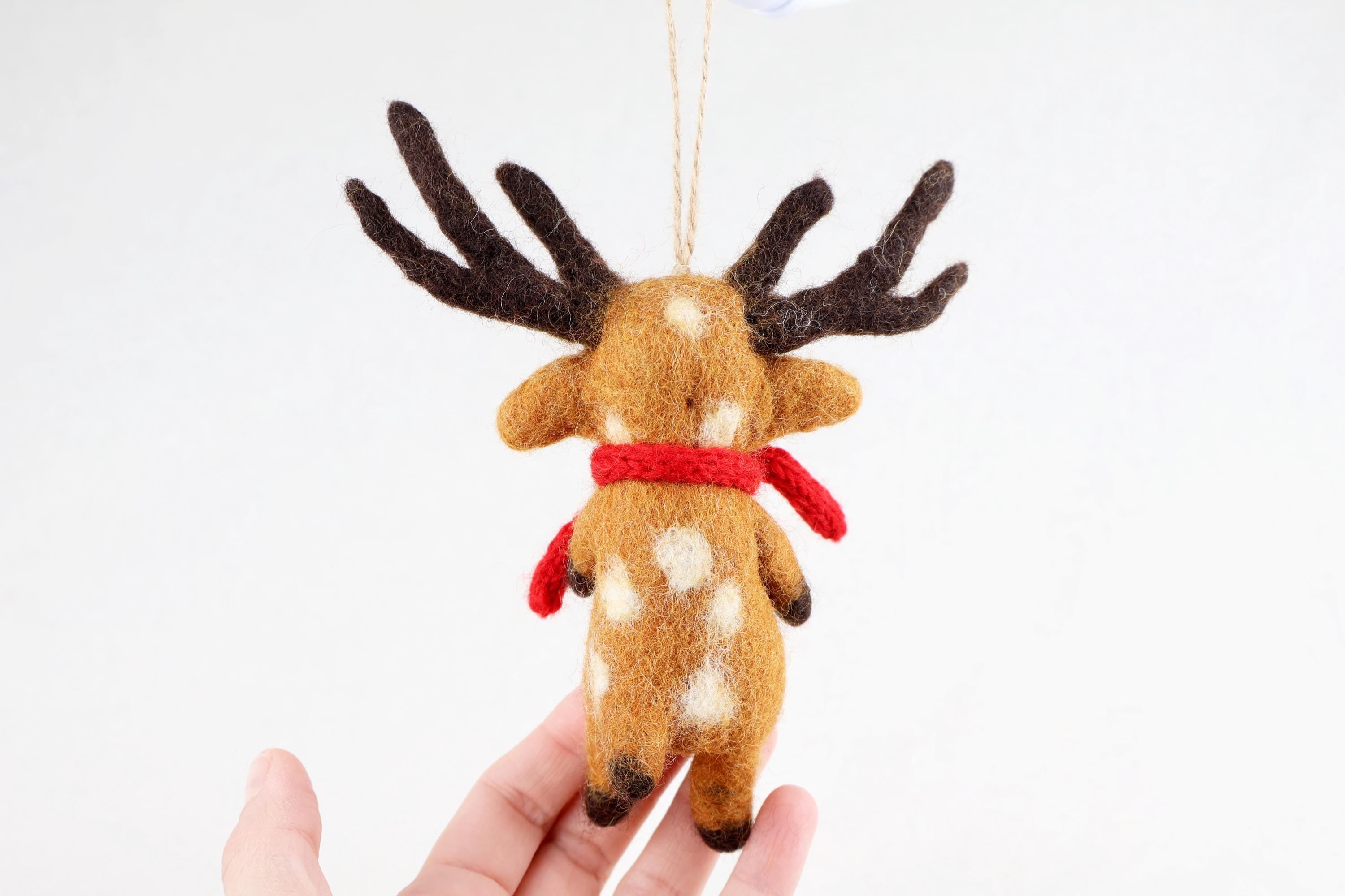 Weihnachtsanhänger Hirsch mit Schal I Christbaumschmuck I Weihnachtsdeko I Winter I Weihnachtsbaum I Hirsch aus Filz