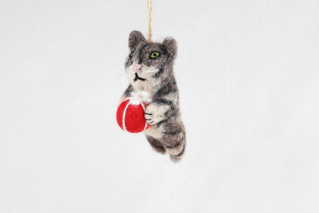 Weihnachtsanhänger Katze mit Geschenk I Christbaumschmuck Weihnachtsdeko I Winter Weihnachtsbaum I Weihnachtskatze