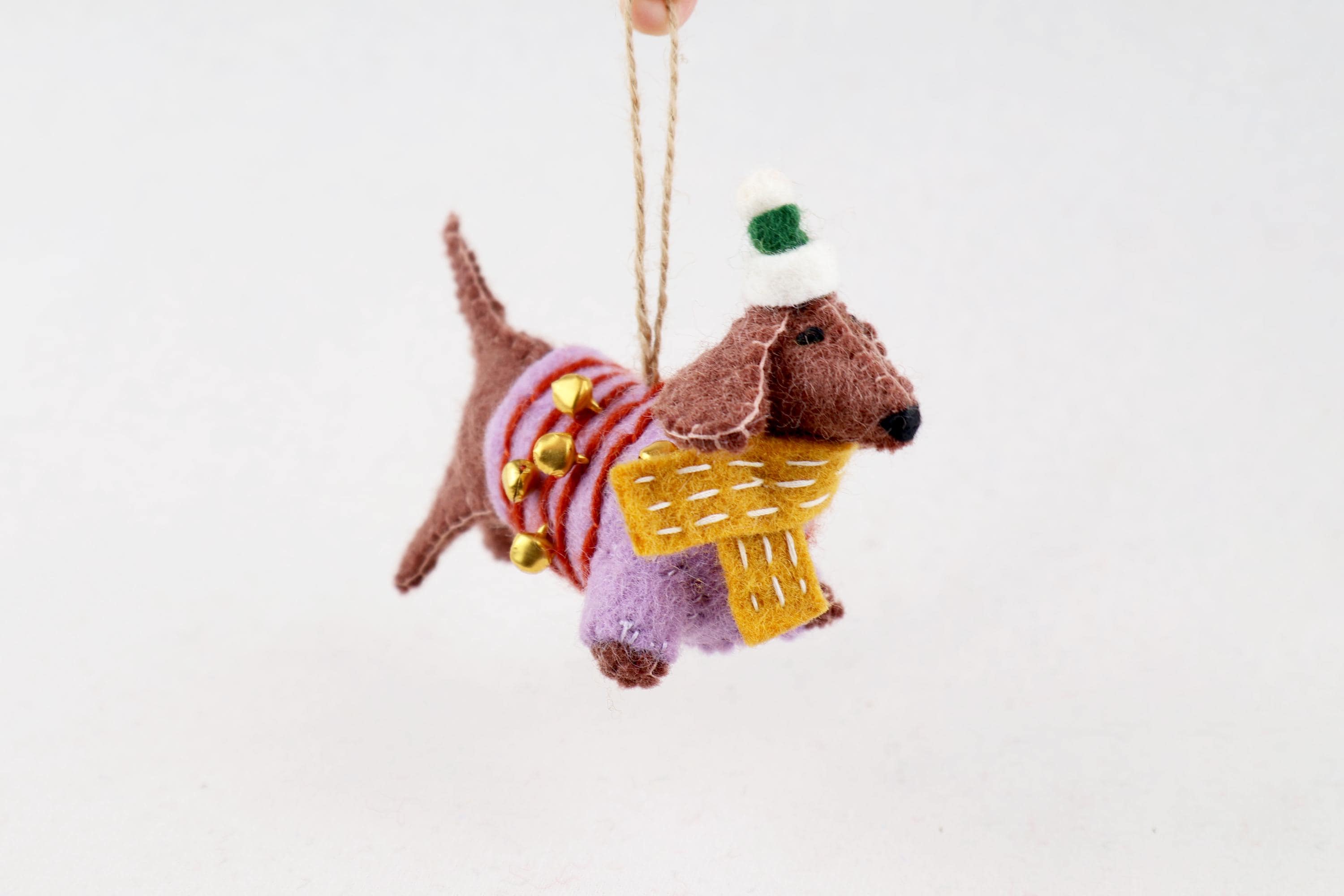 Weihnachtsanhänger Dackel aus Filz I Filz Christbaumschmuck I Weihnachtsdeko I Weihnachtsdackel mit Mütze I Hundeanhänger