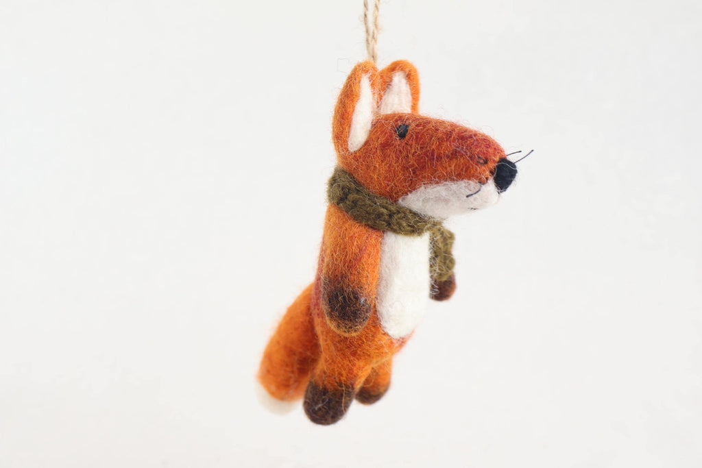 Weihnachtsanhänger Fuchs mit Schal I Christbaumschmuck I Weihnachtsdeko I Winter I Weihnachtsbaum I Fuchs aus Filz