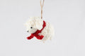 Weihnachtsanhänger Schaf weiß mit Schal I Christbaumschmuck Weihnachtsdeko I Winter Weihnachtsbaum I Weihnachtsschaf