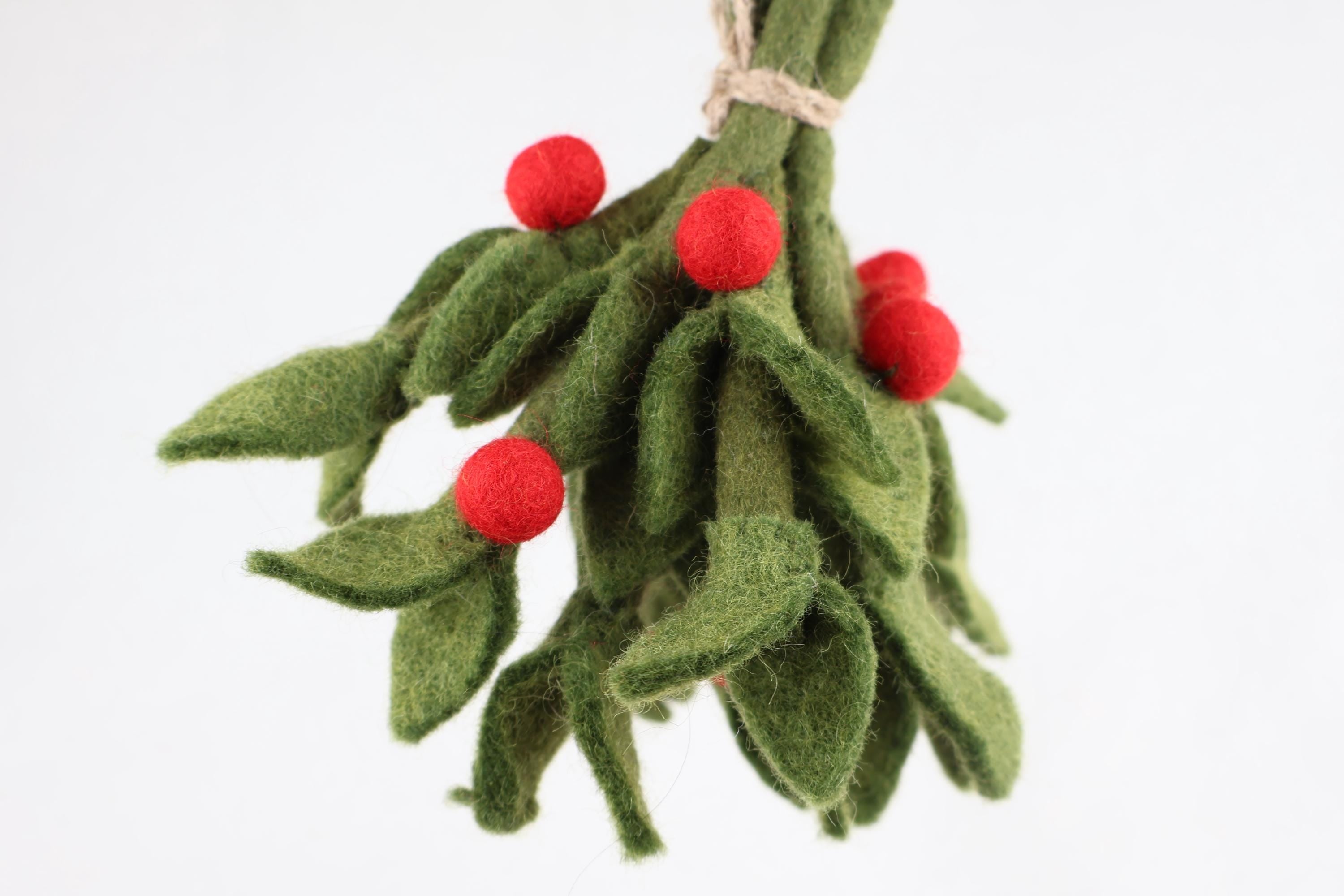 Mistelzweig rote Beeren aus Filz I Stechpalme I Fensterdeko I Weihnachtsdeko I Beerenzweig I Misteln I Weihnachtsanhänger Filz