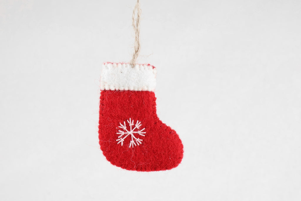 Weihnachtsanhänger roter Stiefel mit Schneeflocke I Christbaumschmuck Weihnachtsdeko I Weihnachtsbaum I Weihnachtsdeko I Schneeflocke I