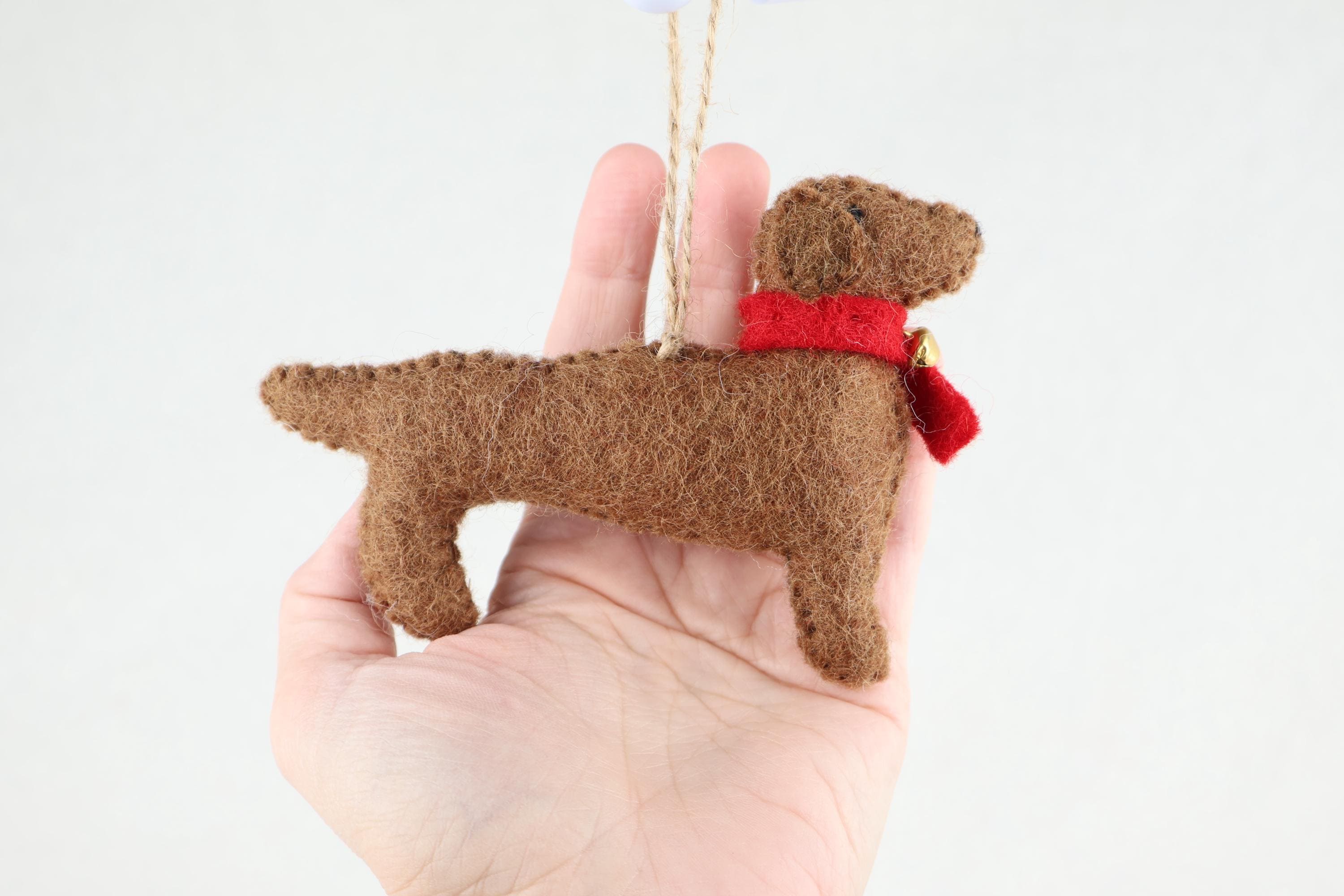 Weihnachtsanhänger Hund Dackel I Filz Christbaumschmuck I Weihnachtsdeko I Weihnachtsdackel