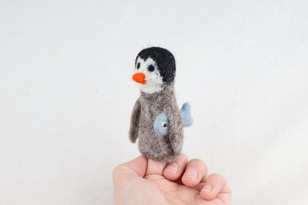 Niedliche Fingerpuppe Pinguin aus Filz I Fingerspiel I Meerestiere I Fische I Spielzeug Montessori I Geschichten erzählen I Seetiere