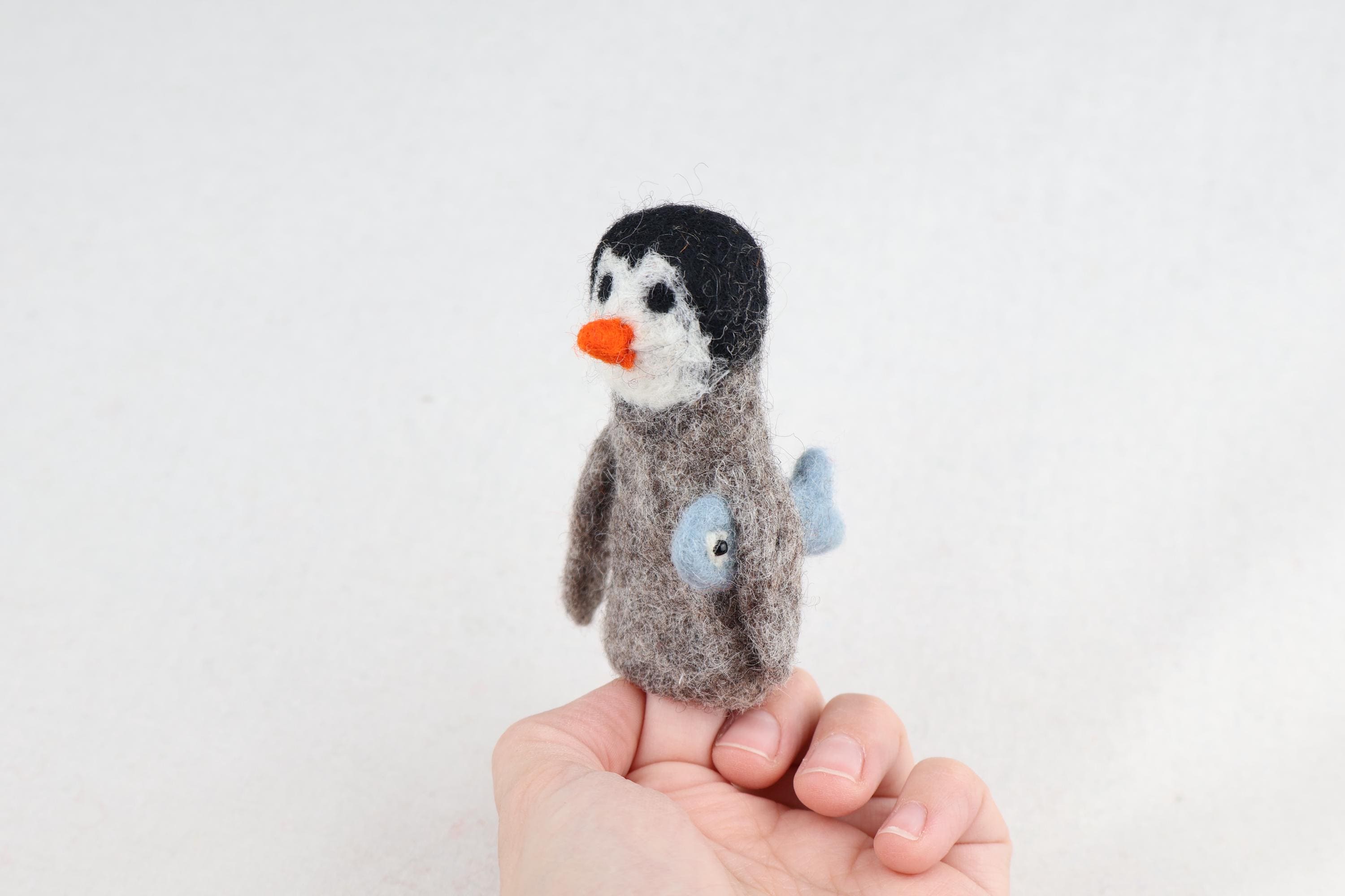 Niedliche Fingerpuppe Pinguin aus Filz I Fingerspiel I Meerestiere I Fische I Spielzeug Montessori I Geschichten erzählen I Seetiere
