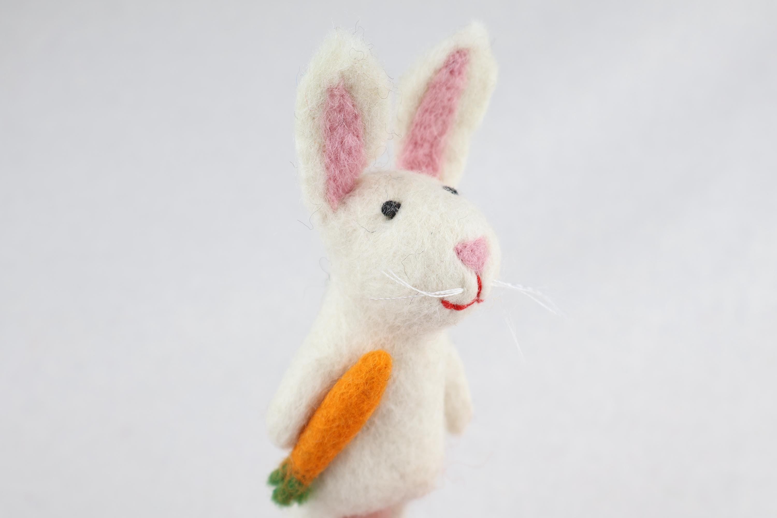 Niedliche Fingerpuppe Hase aus Filz I Fingerspiel I Bauernhoftier I Osterhase I Spielzeug Montessori I Geschichten erzählen