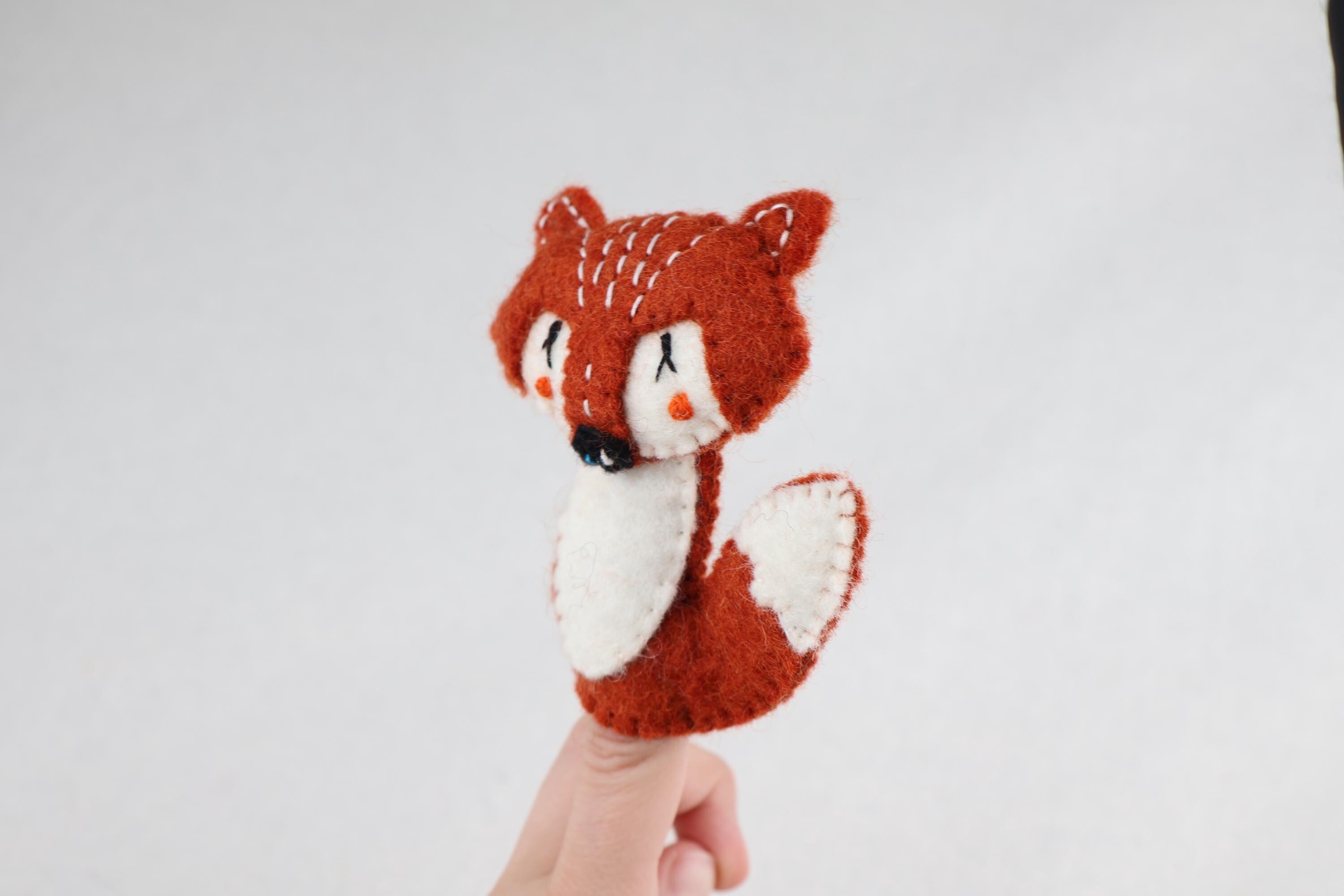 Niedliche Fingerpuppe Fuchs aus Filz I Fingerspiel I Waldtiere I roter Fuchs I Spielzeug Montessori I Geschichten erzählen
