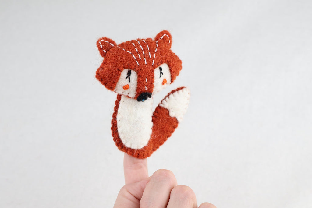 Niedliche Fingerpuppe Fuchs aus Filz I Fingerspiel I Waldtiere I roter Fuchs I Spielzeug Montessori I Geschichten erzählen