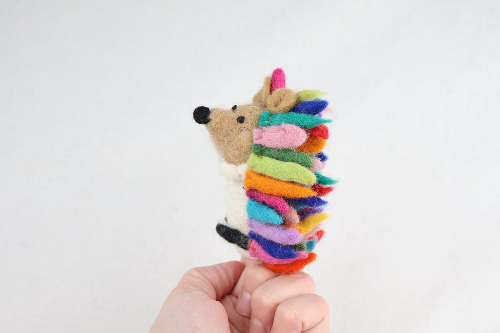 Niedliche Fingerpuppe Igel aus Filz I Fingerspiel I Waldtiere I heimische Tiere I Spielzeug Montessori I Geschichten erzählen