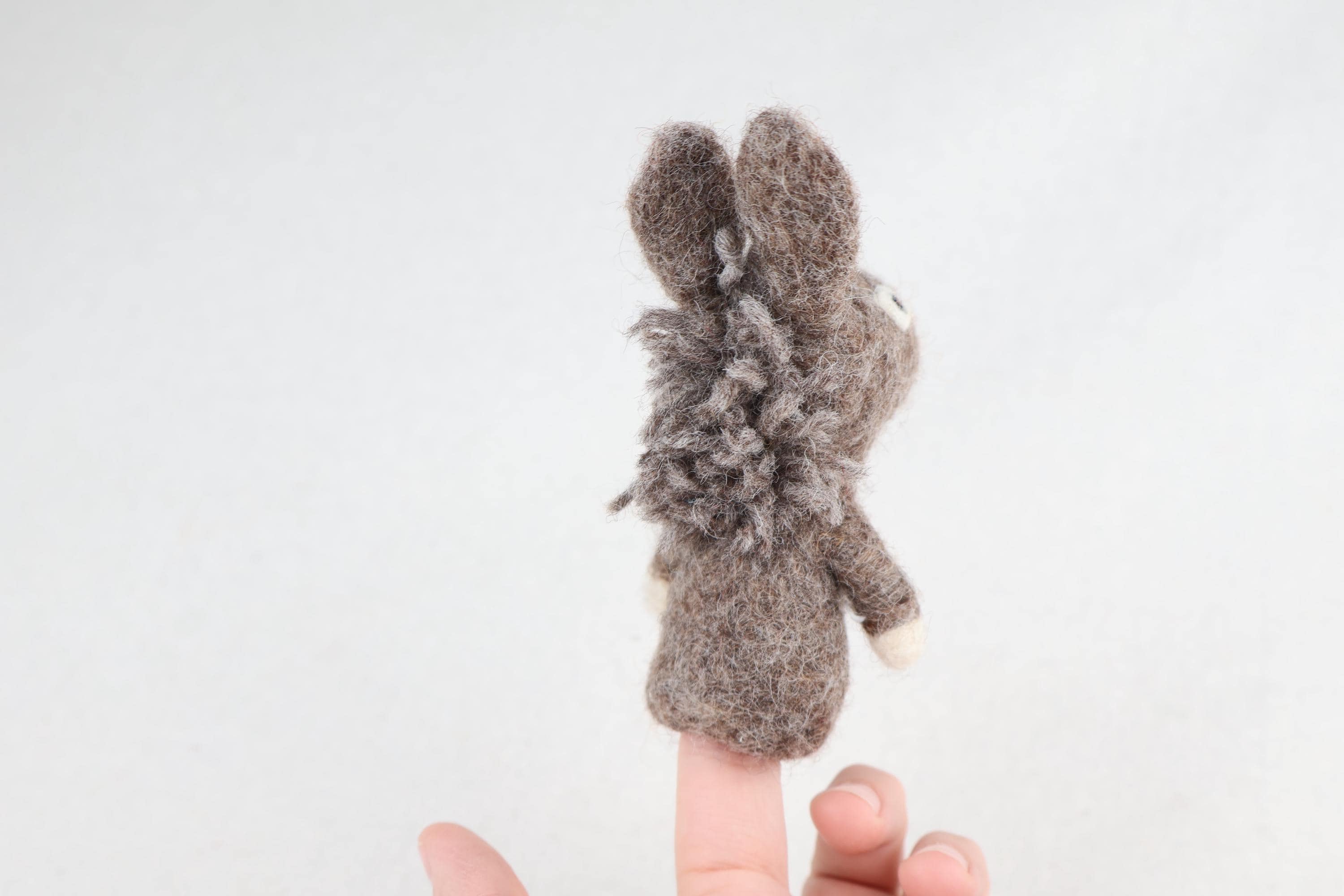 Niedliche Fingerpuppe Esel aus Filz I Fingerspiel I Bauernhoftier I Pferd I Spielzeug Montessori I Geschichten erzählen