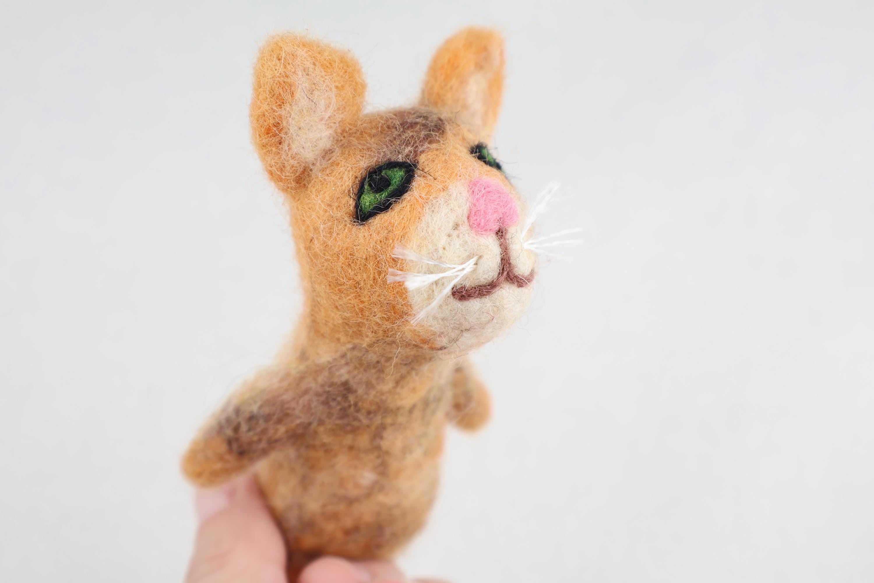 Niedliche Fingerpuppe Katze rot aus Filz I Fingerspiel I Bauernhoftier I Haustiere I Spielzeug Montessori I Geschichten erzählen I Katzen
