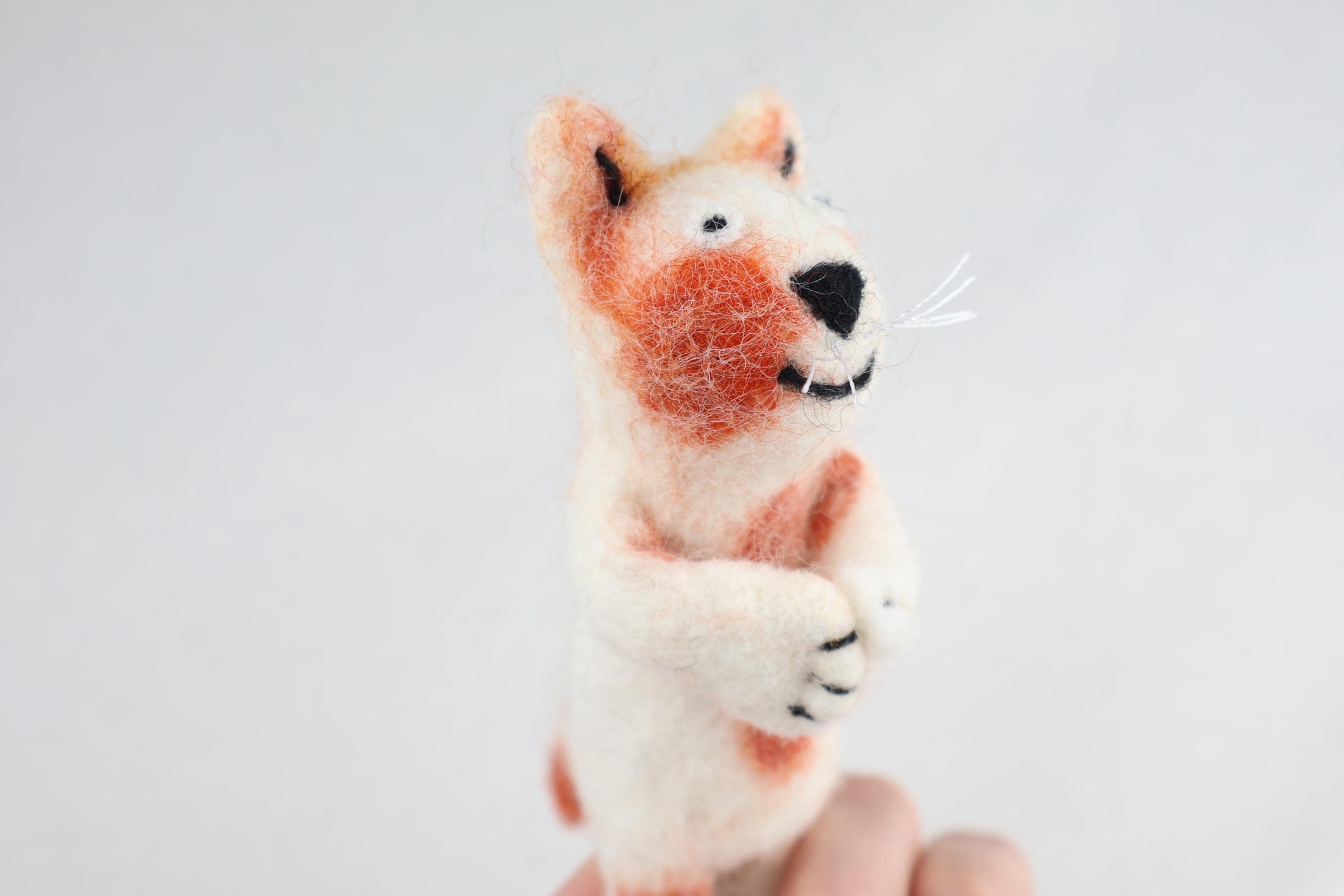 Niedliche Fingerpuppe Katze bunt aus Filz I Fingerspiel I Bauernhoftier I Haustiere I Spielzeug Montessori I Geschichten erzählen I Katzen