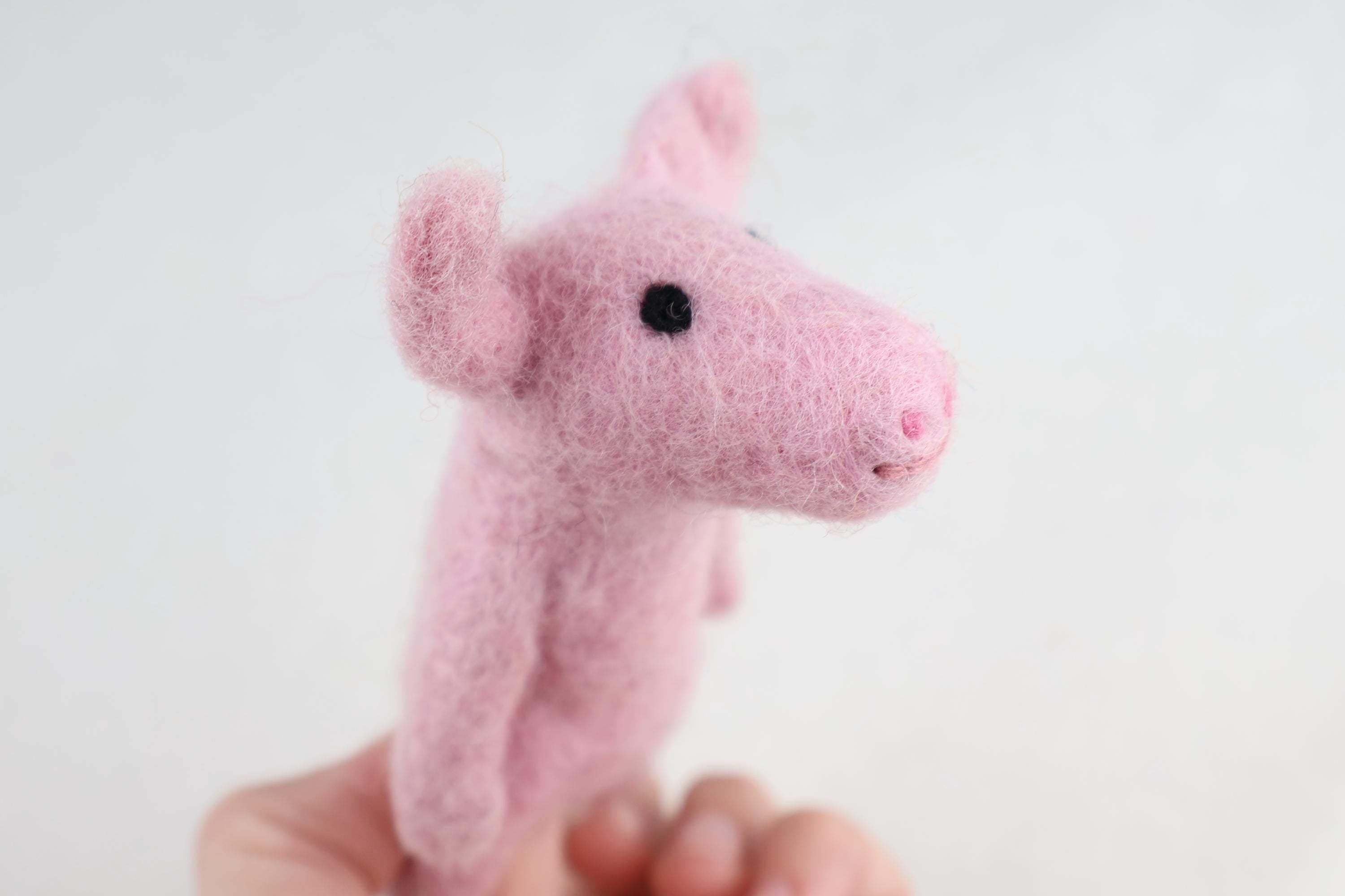Niedliche Fingerpuppe Schwein aus Filz I Fingerspiel I Bauernhoftier I Pferd I Spielzeug Montessori I Geschichten erzählen