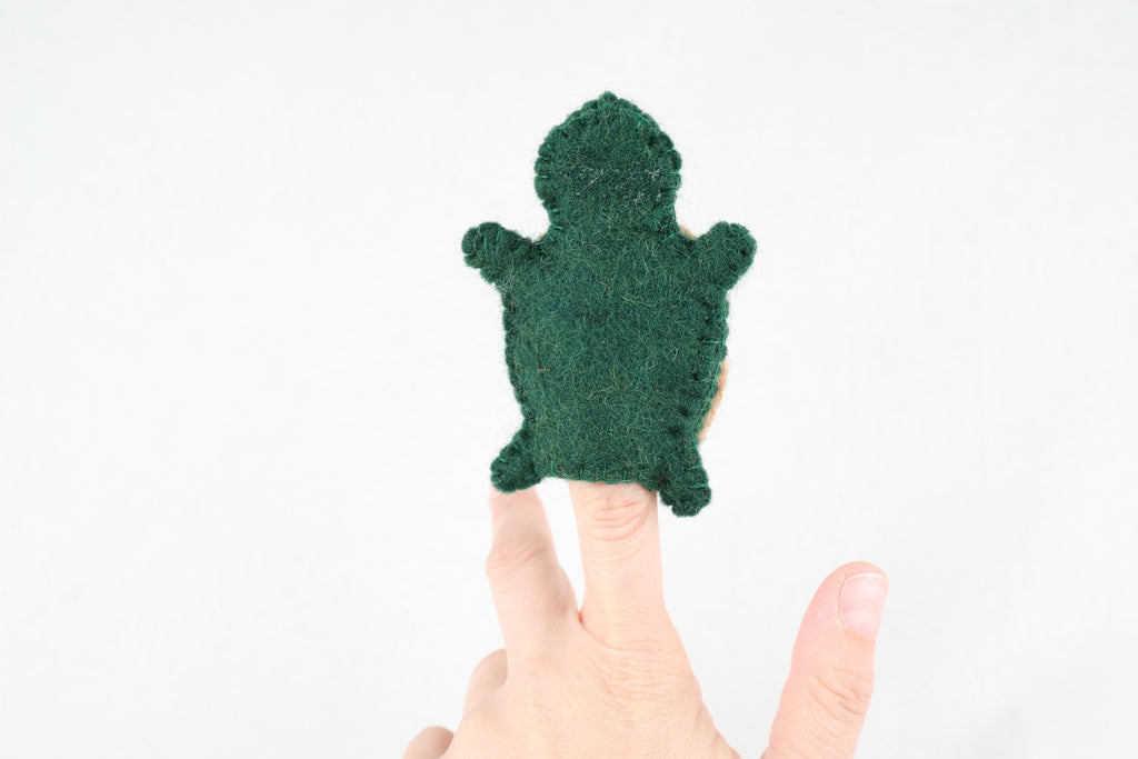 Fingerpuppe Schildkröte aus Filz I Fingerspiel Meerestier I Spielzeug Montessori I Geschichten erzählen I Lernen