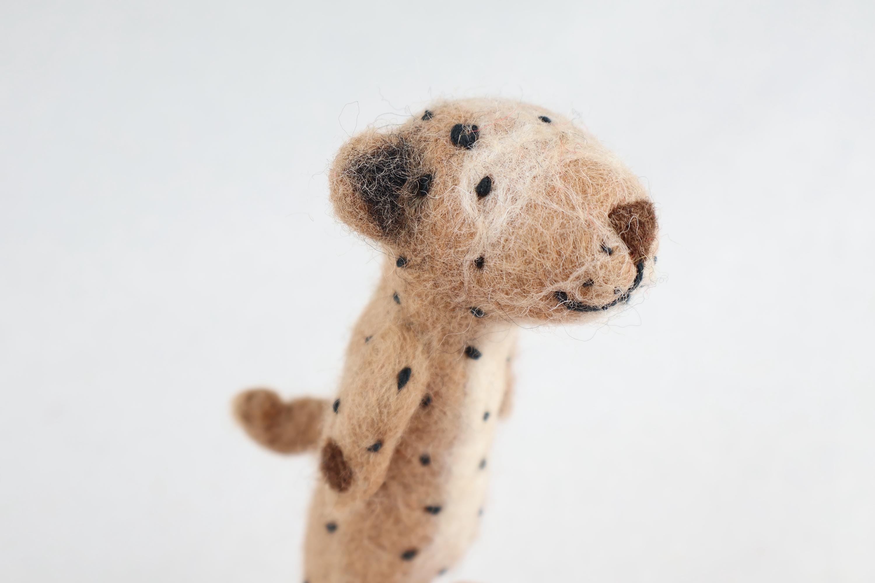 Niedliche Fingerpuppe Gepard aus Filz I Fingerspiel I Wildtiere I Spielzeug Montessori I Geschichten erzählen I Dschungel