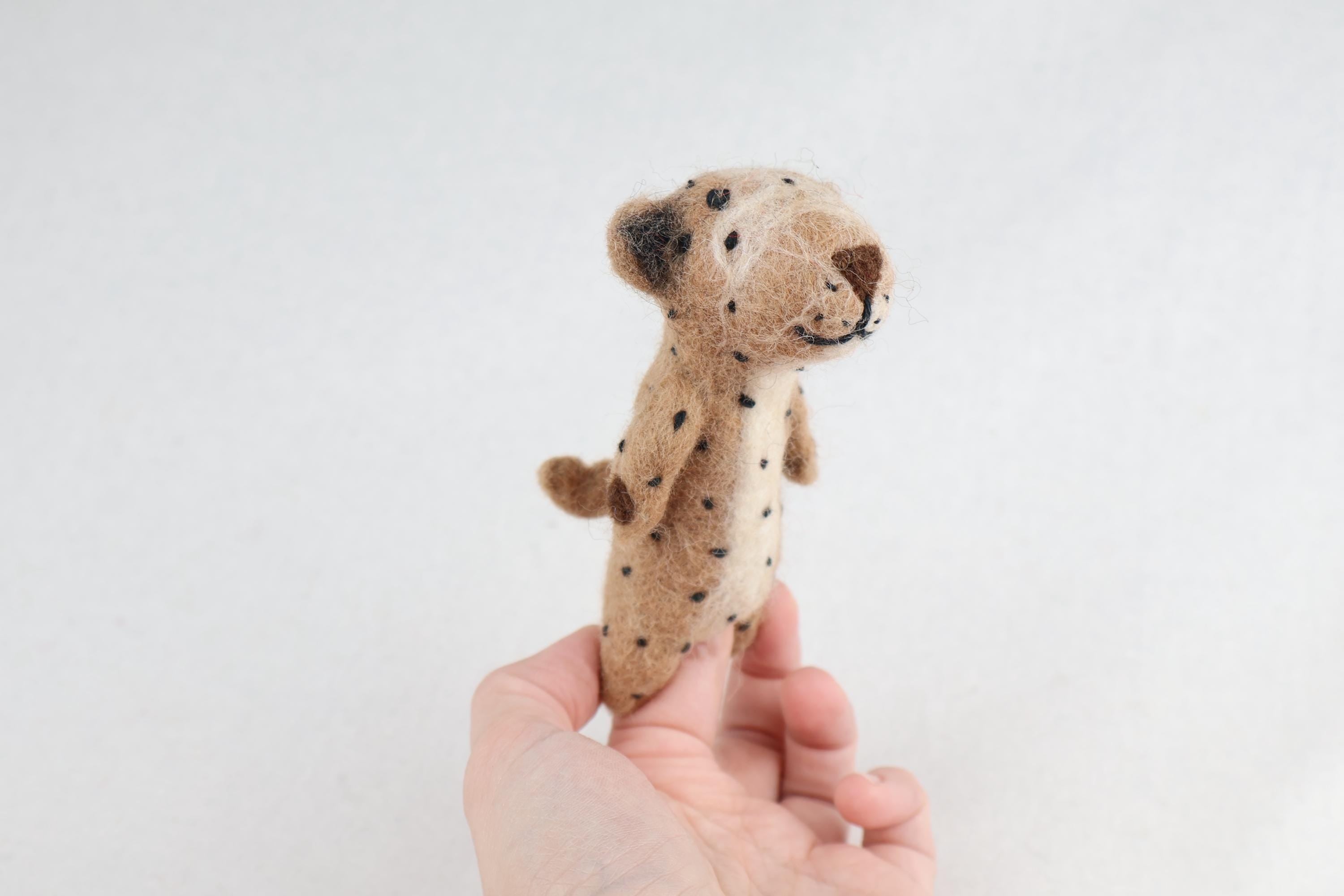 Niedliche Fingerpuppe Gepard aus Filz I Fingerspiel I Wildtiere I Spielzeug Montessori I Geschichten erzählen I Dschungel