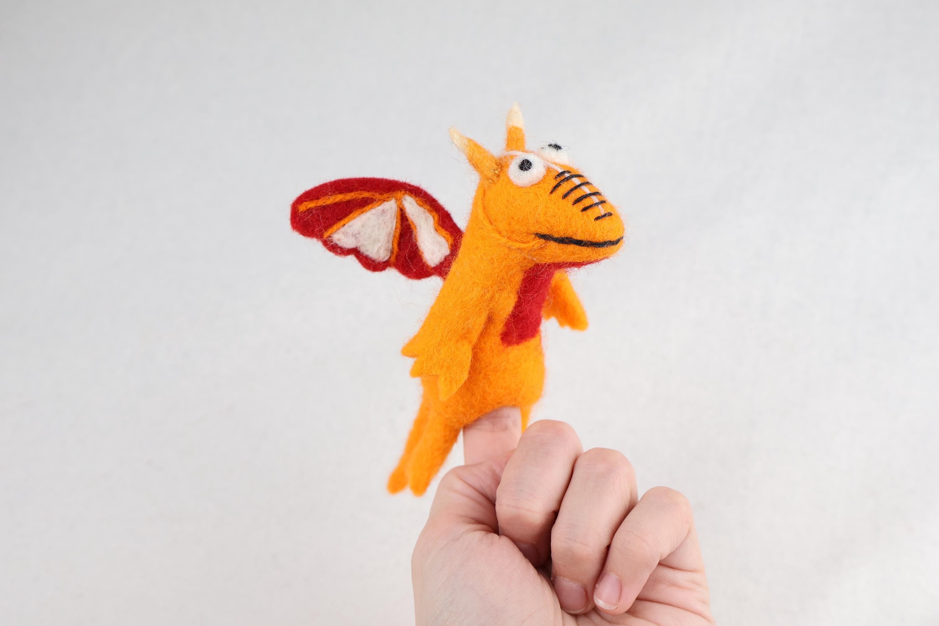 Niedliche Fingerpuppe Monster aus Filz I Fingerspiel I Drache I süßes Monster I Spielzeug Montessori I Geschichten erzählen