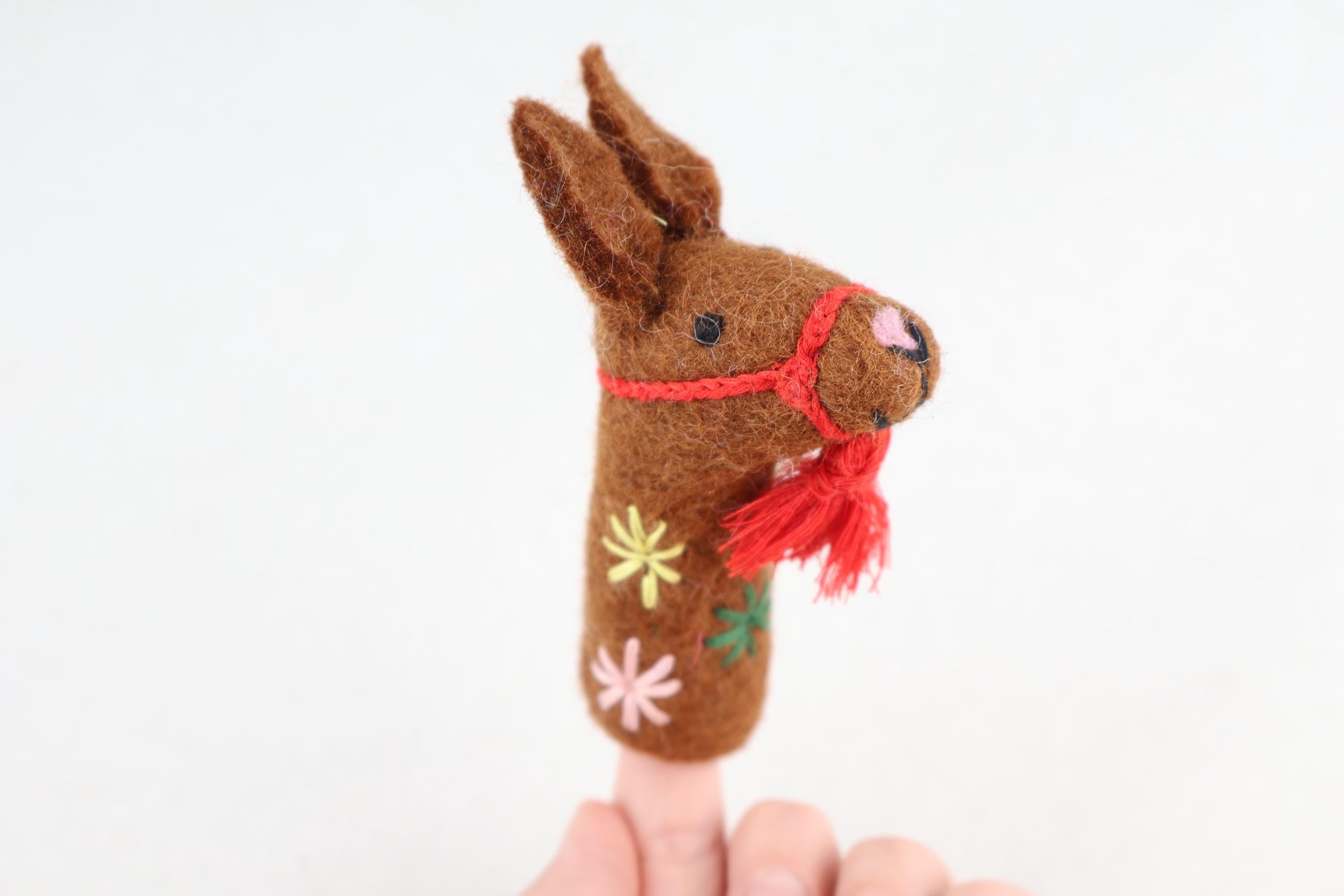 Niedliche Fingerpuppe Lama aus Filz I Fingerspiel I Spielzeug Montessori I Geschichten erzählen I Lama zum Spielen