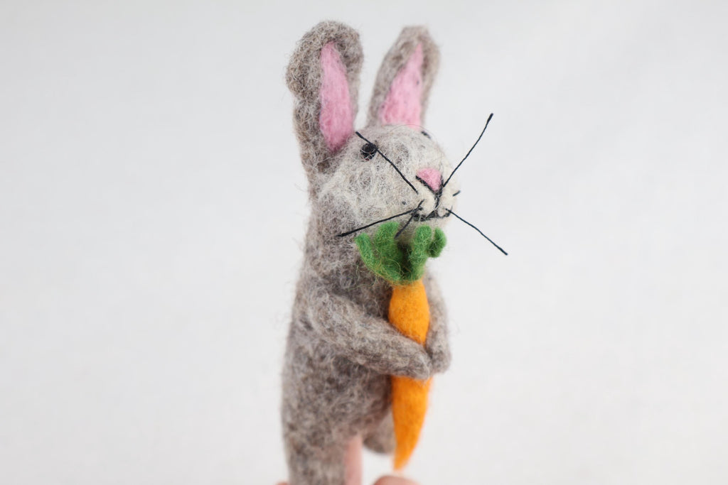 Niedliche Fingerpuppe Hase aus Filz I Fingerspiel I Bauernhoftier I Osterhase I Spielzeug Montessori I Geschichten erzählen