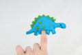 Fingerpuppe blauer Dinosaurier aus Filz I Spielzeug Montessori I Geschichten erzählen I bunte Fingerpuppe
