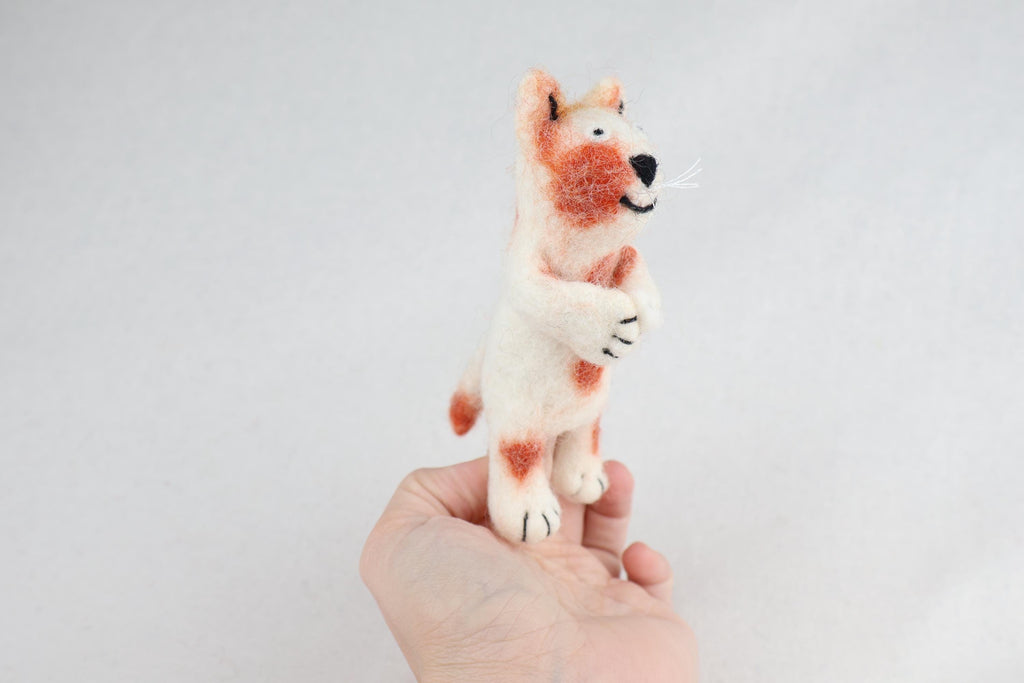 Niedliche Fingerpuppe Katze bunt aus Filz I Fingerspiel I Bauernhoftier I Haustiere I Spielzeug Montessori I Geschichten erzählen I Katzen