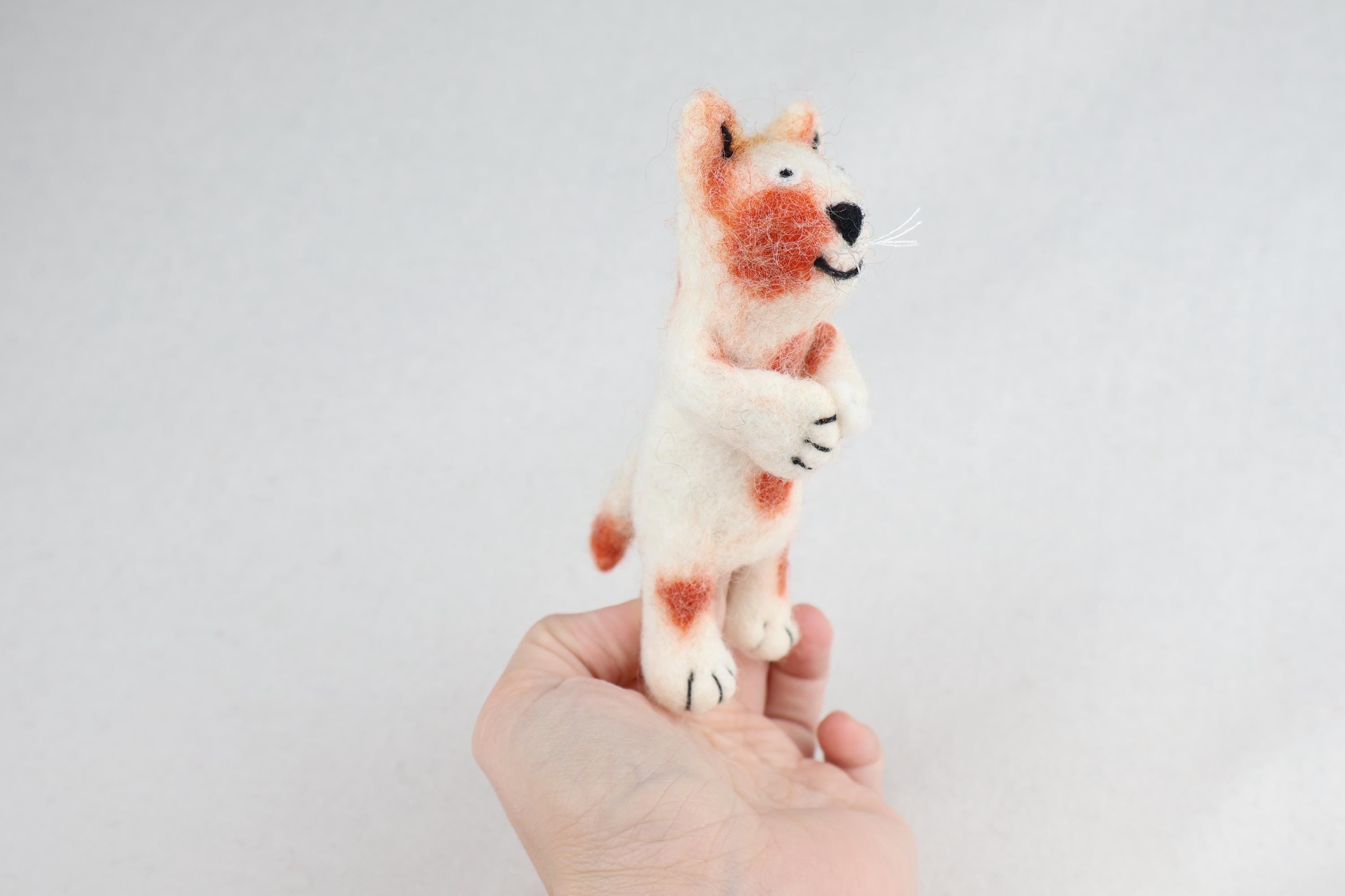 Niedliche Fingerpuppe Katze bunt aus Filz I Fingerspiel I Bauernhoftier I Haustiere I Spielzeug Montessori I Geschichten erzählen I Katzen