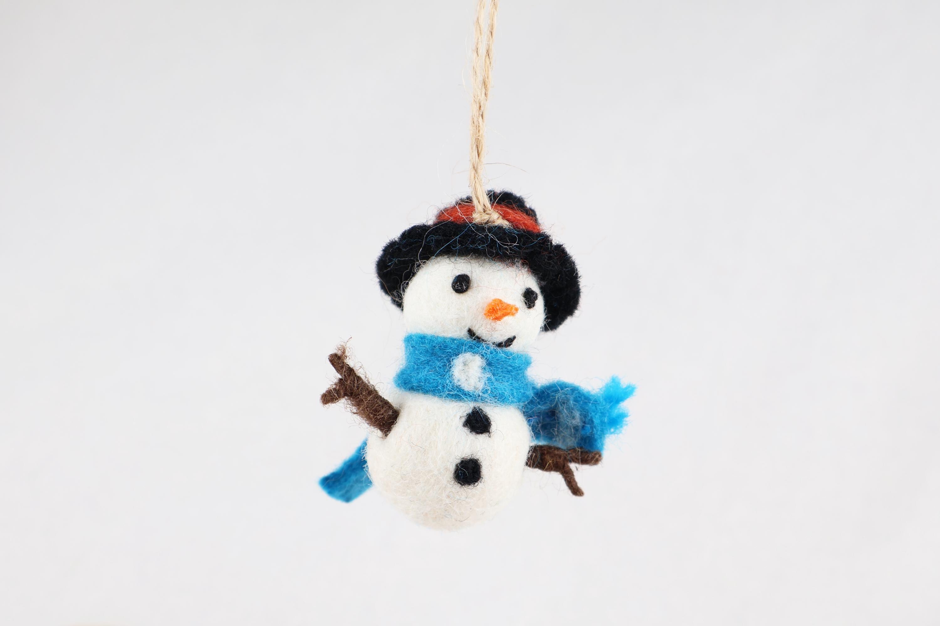 4-er Set Schneemann Anhänger I Schneemänner aus Filz I Christbaumschmuck I Schneemann Deko I Weihnachtsdeko I Filz Winterdeko I Schneemänner