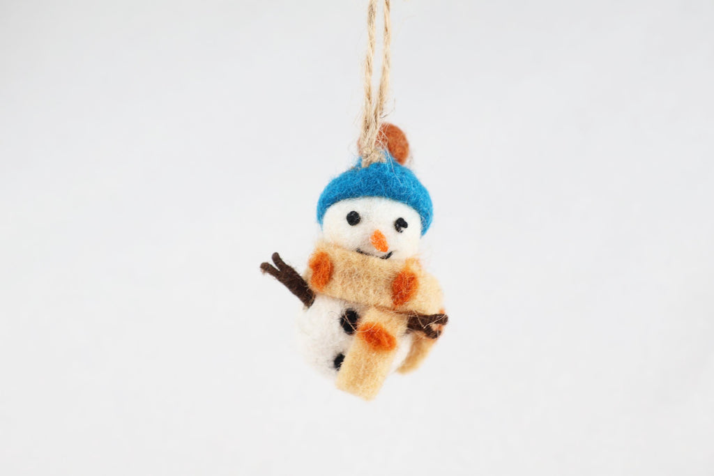 4-er Set Schneemann Anhänger I Schneemänner aus Filz I Christbaumschmuck I Schneemann Deko I Weihnachtsdeko I Filz Winterdeko I Schneemänner
