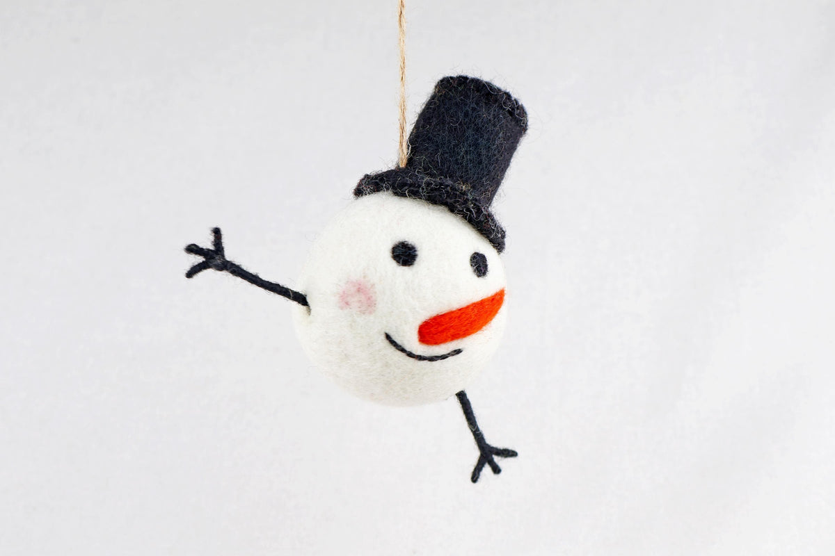 Christbaumkugel Schneemann I Weihnachtsdeko I Christmas I Kugeln handgemacht I Weihnachtsschmuck I Christbaumkugel Filz I Weihnachtskugel