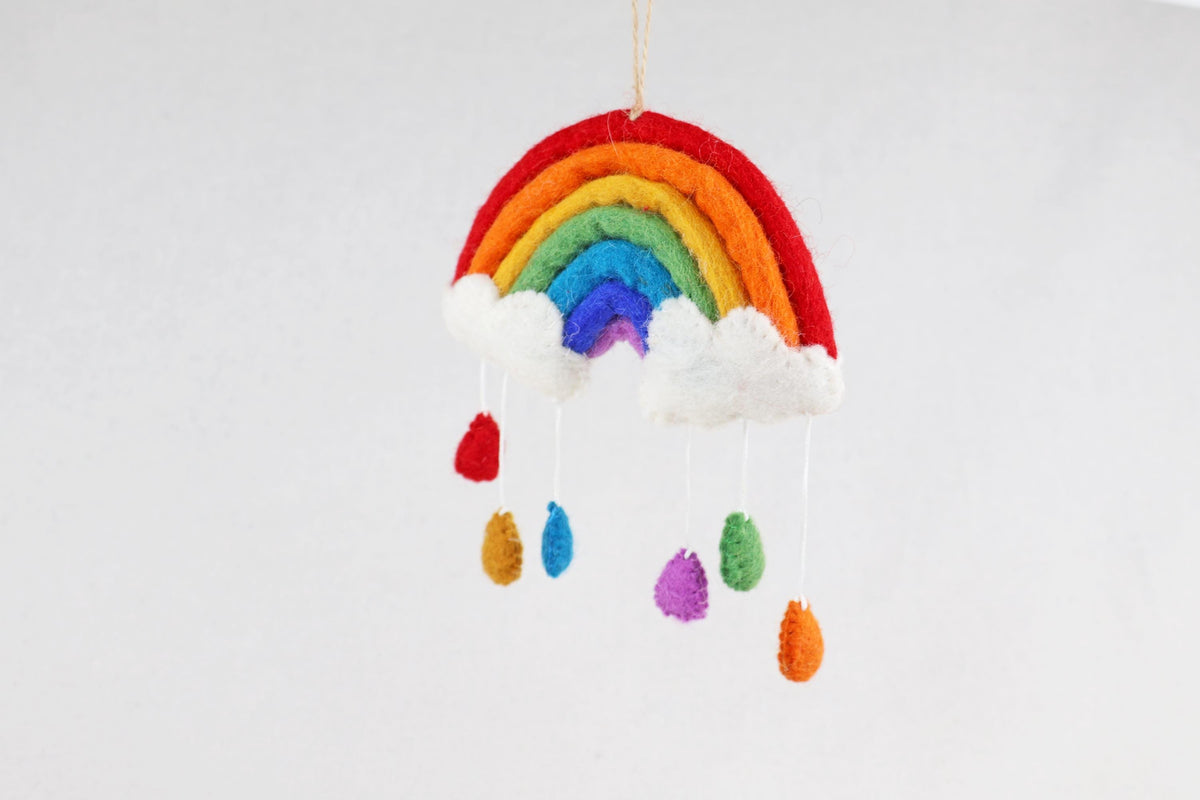 Anhänger Regenbogen I Kinderzimmer I Kinderdeko I Christbaumschmuck I Weihnachtsdeko I Weihnachtsbaum I Glücksbringer I Filz Anhänger