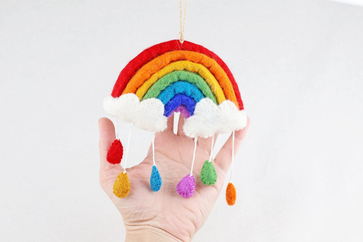 Anhänger Regenbogen I Kinderzimmer I Kinderdeko I Christbaumschmuck I Weihnachtsdeko I Weihnachtsbaum I Glücksbringer I Filz Anhänger