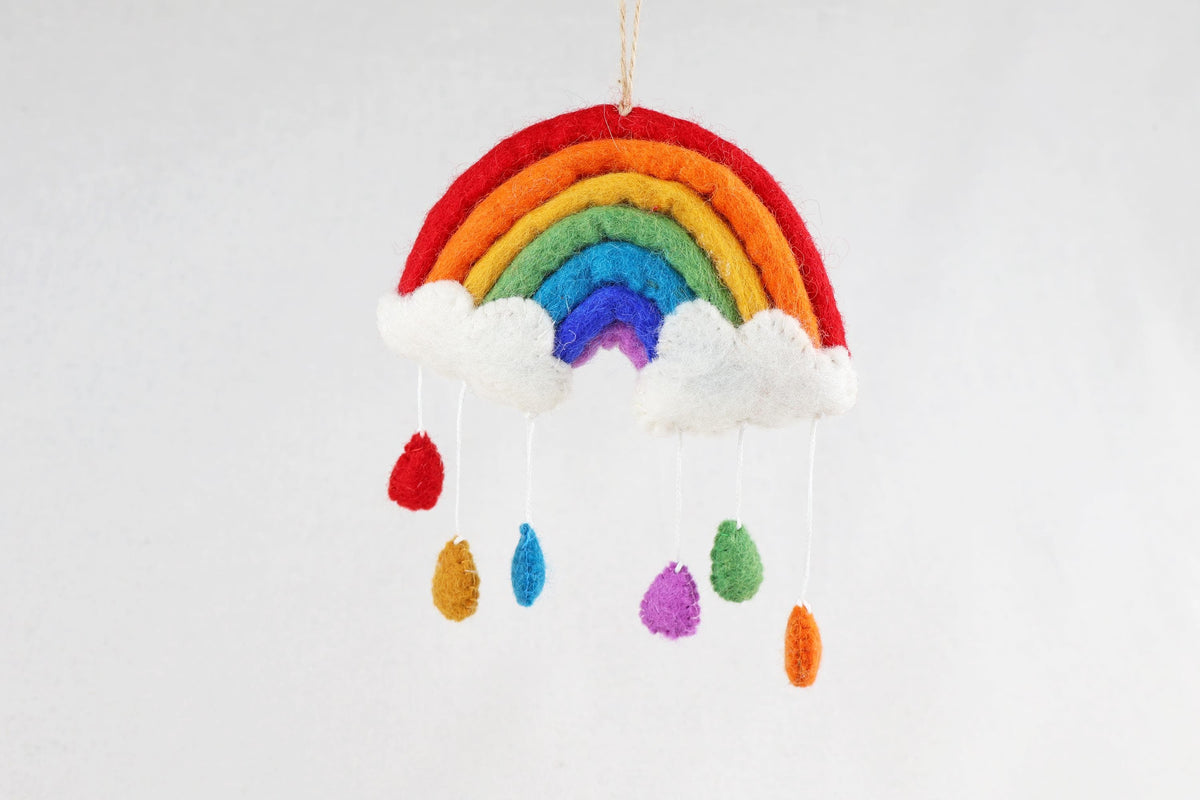 Anhänger Regenbogen I Kinderzimmer I Kinderdeko I Christbaumschmuck I Weihnachtsdeko I Weihnachtsbaum I Glücksbringer I Filz Anhänger