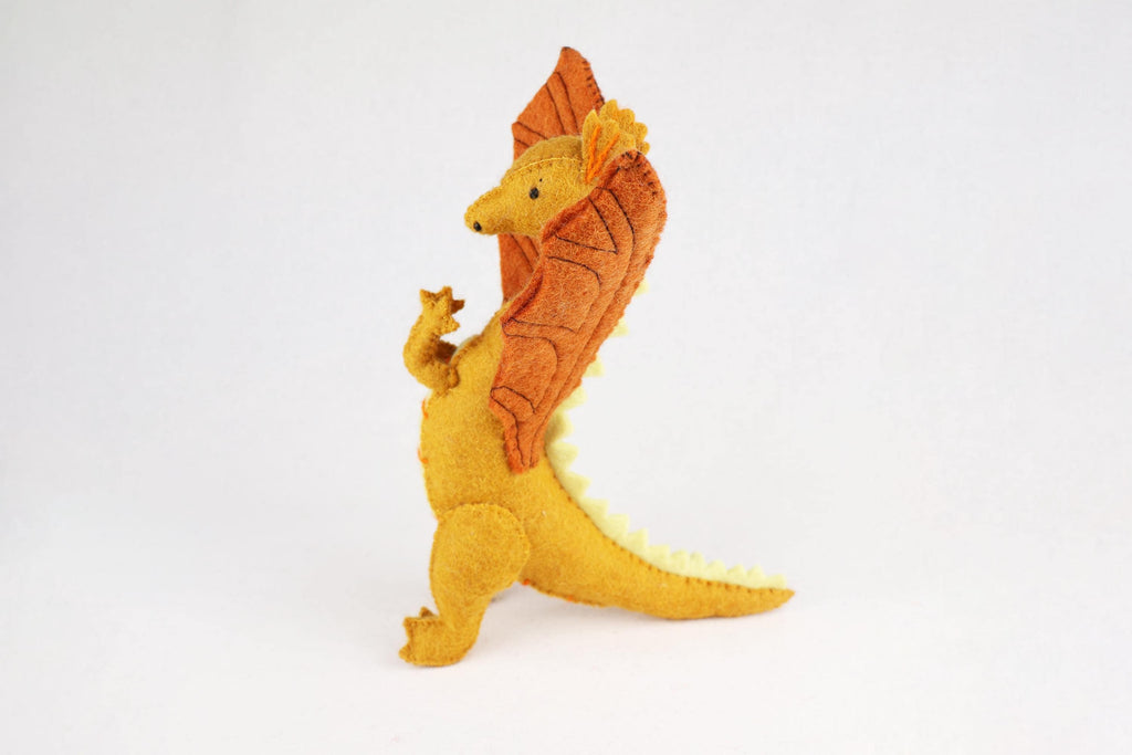 Gelber Drache aus Filz I Spielzeug I Dekofigur I Dragon I handgemachtes Spielzeug I Filz Drache I Filz Figur I Drache Spiel