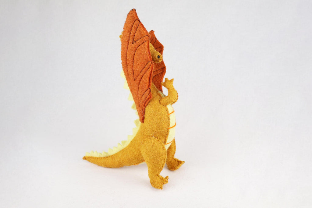 Gelber Drache aus Filz I Spielzeug I Dekofigur I Dragon I handgemachtes Spielzeug I Filz Drache I Filz Figur I Drache Spiel