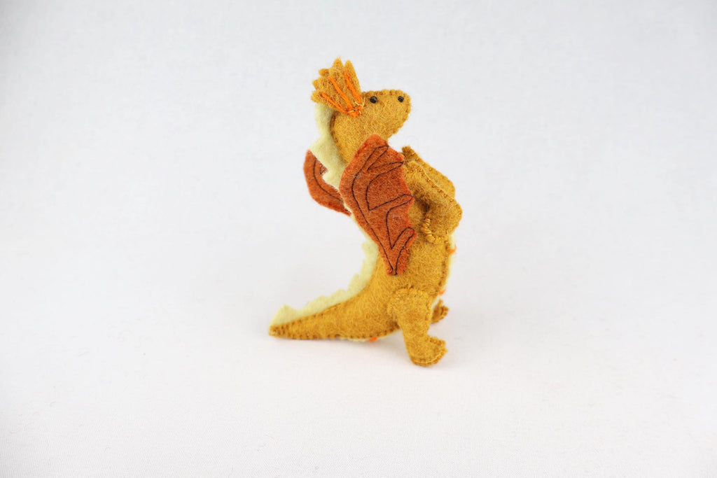 Gelber Drache aus Filz I Spielzeug I Dekofigur I Dragon I handgemachtes Spielzeug I Filz Drache I Filz Figur I Drache Spiel