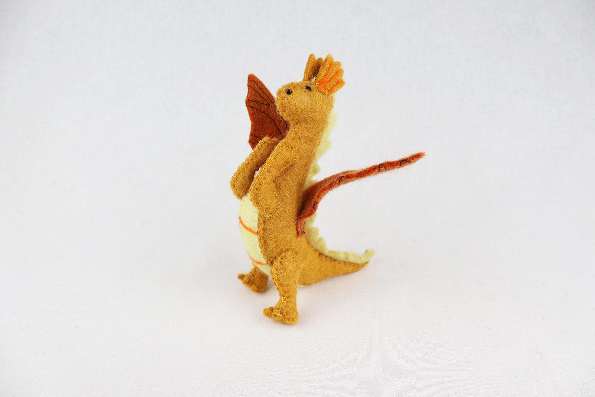 Gelber Drache aus Filz I Spielzeug I Dekofigur I Dragon I handgemachtes Spielzeug I Filz Drache I Filz Figur I Drache Spiel