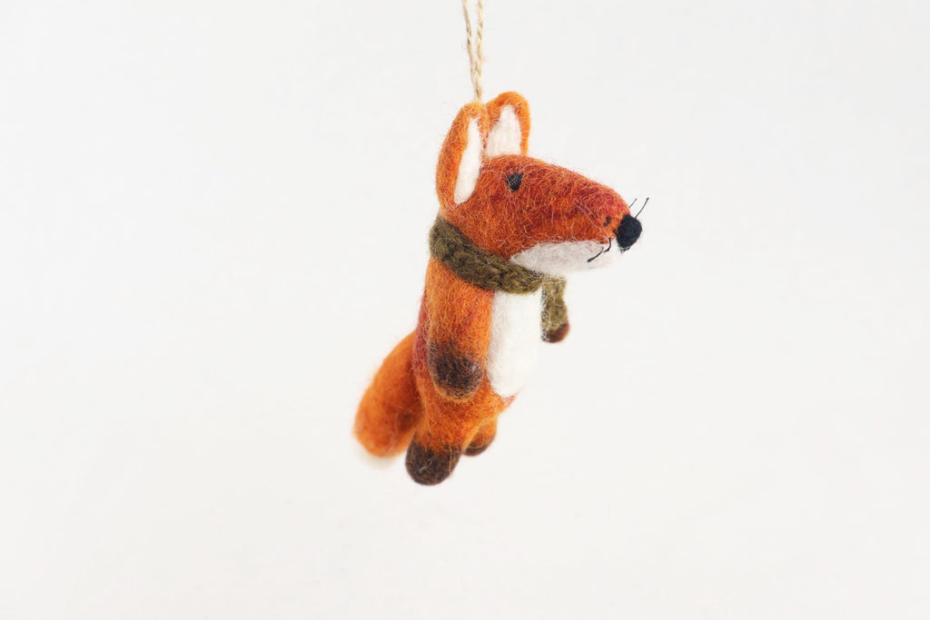 Weihnachtsanhänger Fuchs mit Schal I Christbaumschmuck I Weihnachtsdeko I Winter I Weihnachtsbaum I Fuchs aus Filz