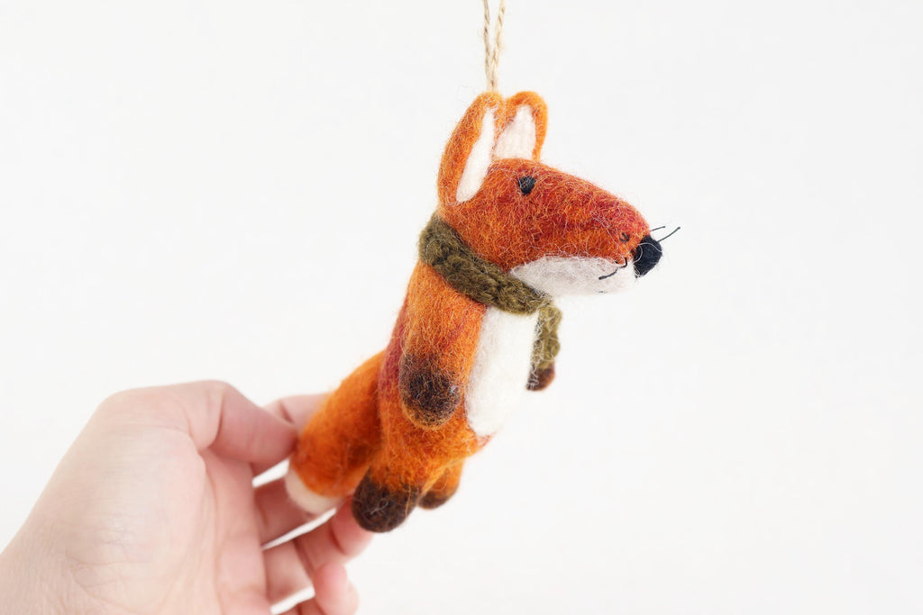 Weihnachtsanhänger Fuchs mit Schal I Christbaumschmuck I Weihnachtsdeko I Winter I Weihnachtsbaum I Fuchs aus Filz