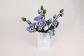 Hibiskus aus Filz in Blau | handgefertigter Blütenzweig | biegsame Filzblume | dauerhafte Blumendeko | Fair Trade Nepal I Blumendeko
