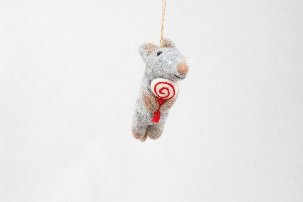Weihnachtsanhänger Maus mit Lolli Christbaumschmuck Weihnachtsdeko I Winter Weihnachtsbaum I Weihnachtsmaus I Frühjahr