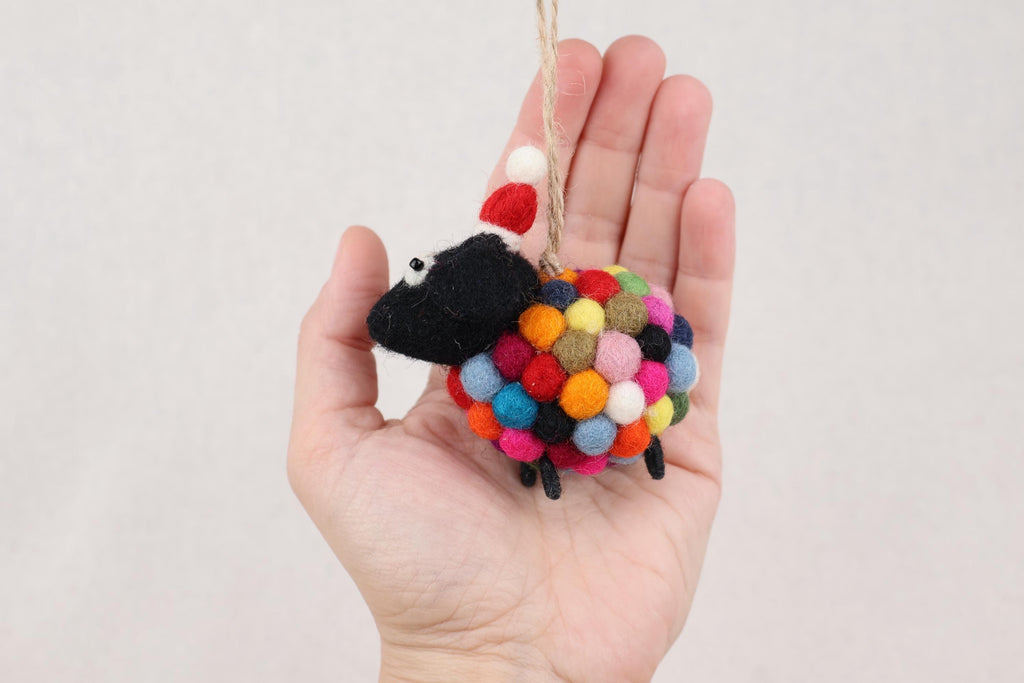 Weihnachtsanhänger buntes Schaf I Christbaumschmuck Weihnachtsdeko I Winter Weihnachtsbaum I Weihnachtsschaf