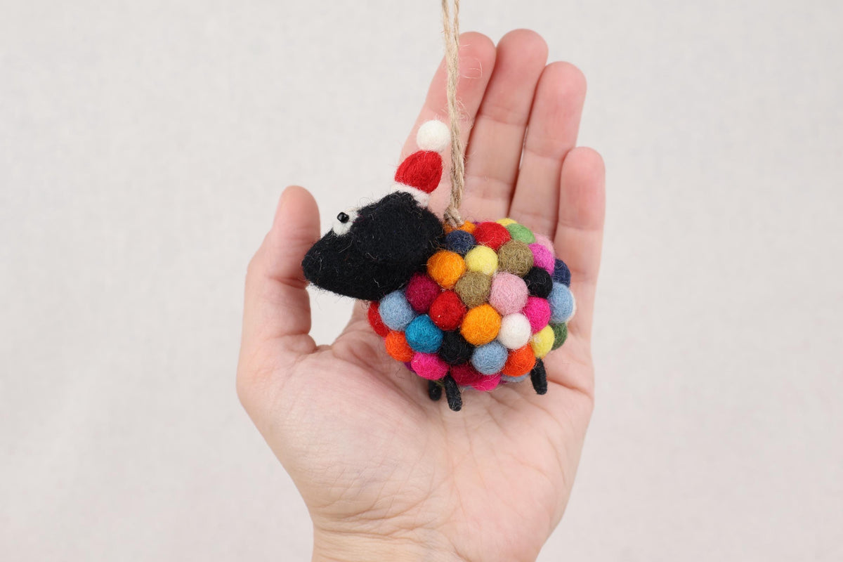 Weihnachtsanhänger buntes Schaf I Christbaumschmuck Weihnachtsdeko I Winter Weihnachtsbaum I Weihnachtsschaf