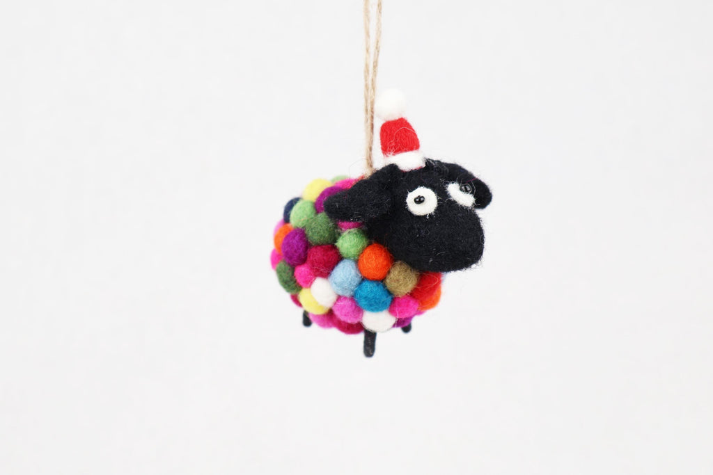 Weihnachtsanhänger buntes Schaf I Christbaumschmuck Weihnachtsdeko I Winter Weihnachtsbaum I Weihnachtsschaf