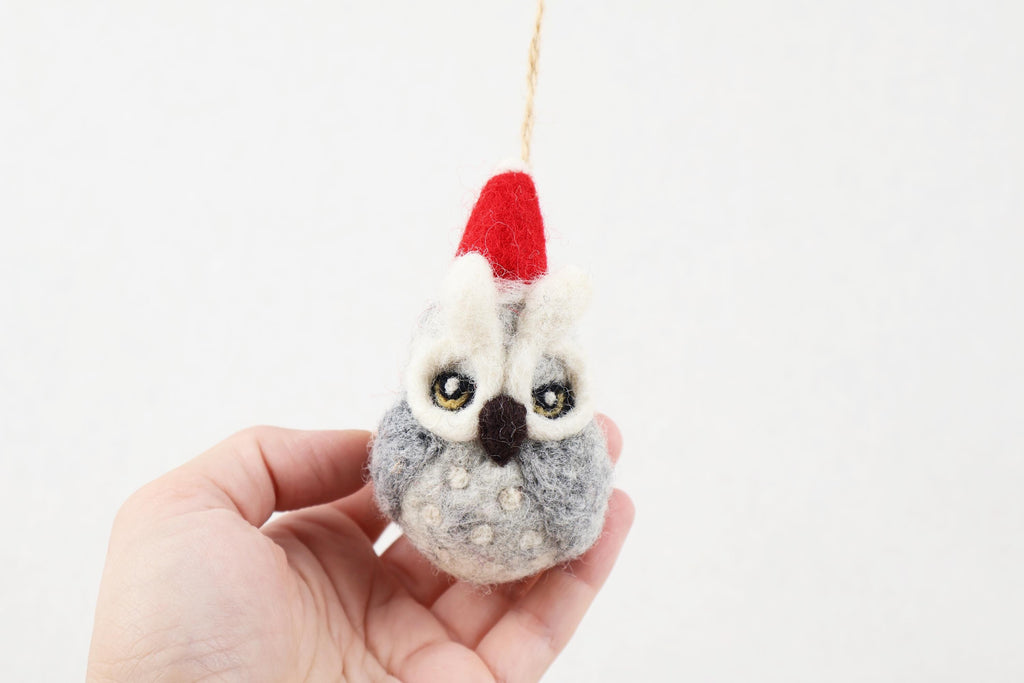 Anhänger Weihnachtseule I Deko aus Filz I Winter I Weihnachtsbaum I Herbstdeko I Anhänger aus Filz I Waldtiere I Schleiereule