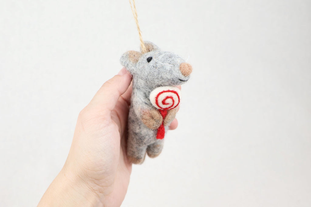 Weihnachtsanhänger Maus mit Lolli Christbaumschmuck Weihnachtsdeko I Winter Weihnachtsbaum I Weihnachtsmaus I Frühjahr