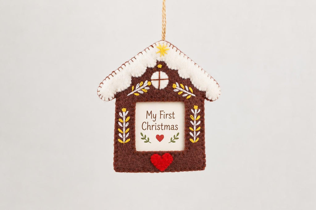 Bilderrahmen Weihnachtsanhänger Lebkuchenhaus I Christbaumschmuck Weihnachtsdeko I Winterdeko I Weihnachtsbaum I Erinnerungen