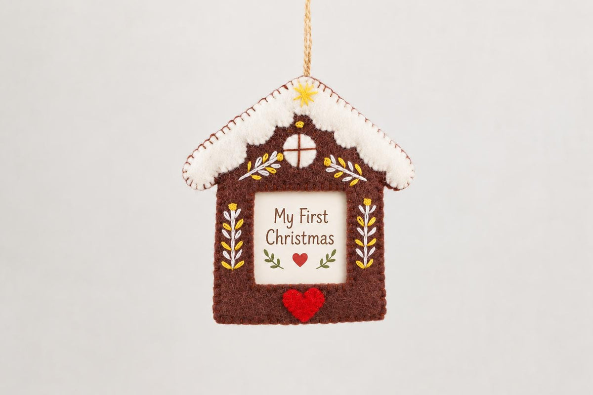 Bilderrahmen Weihnachtsanhänger Lebkuchenhaus I Christbaumschmuck Weihnachtsdeko I Winterdeko I Weihnachtsbaum I Erinnerungen