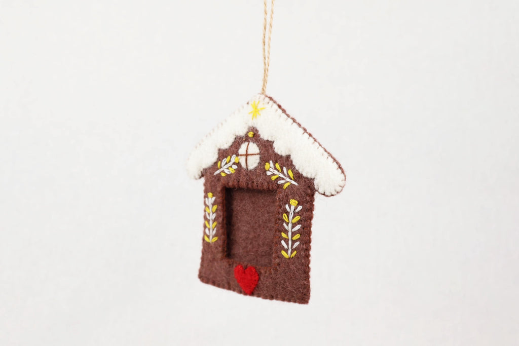 Bilderrahmen Weihnachtsanhänger Lebkuchenhaus I Christbaumschmuck Weihnachtsdeko I Winterdeko I Weihnachtsbaum I Erinnerungen